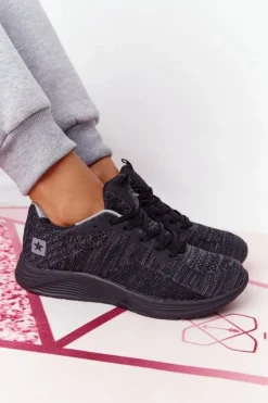 Damskie Evento Damskie Sportowe Buty Comfort Foam Czarne Long Distance