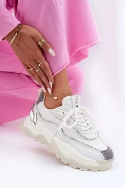 Online Cross Jeans Damskie Sportowe Buty II2R4017C Białe Biały