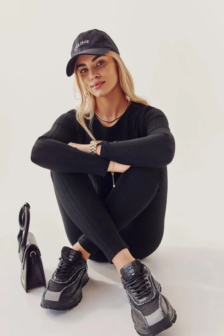 Discount Cross Jeans Damskie Sportowe Buty II2R4018C Czarne Czarny