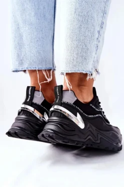 Discount Cross Jeans Damskie Sportowe Buty II2R4018C Czarne Czarny