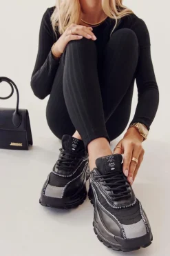 Discount Cross Jeans Damskie Sportowe Buty II2R4018C Czarne Czarny