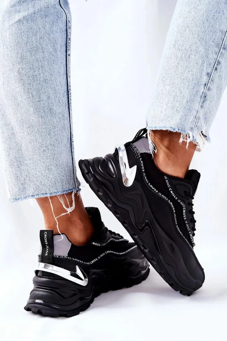 Discount Cross Jeans Damskie Sportowe Buty II2R4018C Czarne Czarny