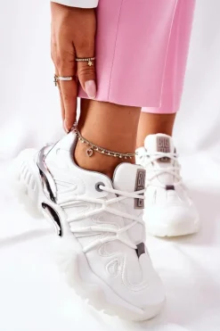 Damskie Big Star Shoes Damskie Sportowe Buty Memory Foam Big Star II274088 Białe