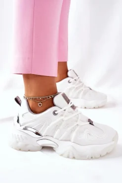 Damskie Big Star Shoes Damskie Sportowe Buty Memory Foam Big Star II274088 Białe