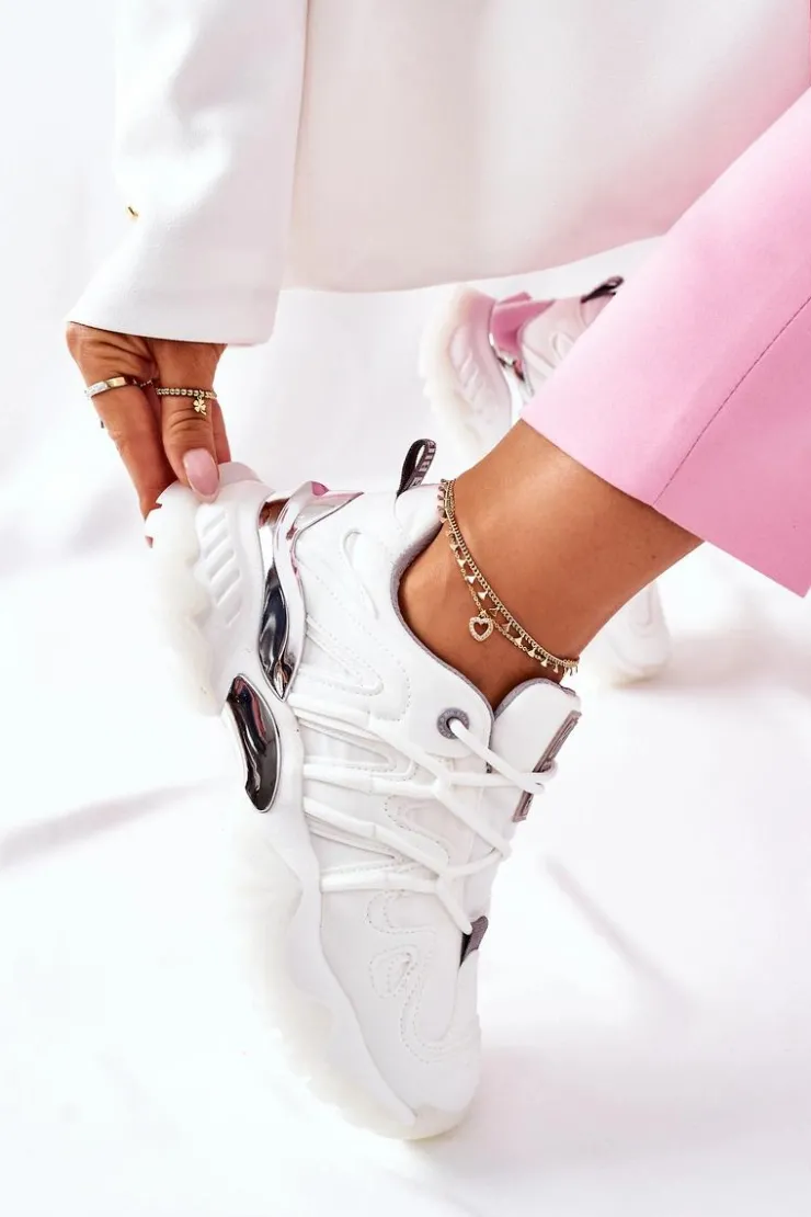 Damskie Big Star Shoes Damskie Sportowe Buty Memory Foam Big Star II274088 Białe