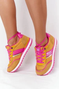 Big Star Shoes Trampki Damskie Big Star|Buty Sportowe Na Platformie*Damskie Sportowe Buty Memory Foam Big Star HH274273 Żółte