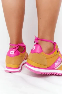 Big Star Shoes Trampki Damskie Big Star|Buty Sportowe Na Platformie*Damskie Sportowe Buty Memory Foam Big Star HH274273 Żółte