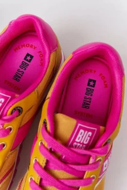 Big Star Shoes Trampki Damskie Big Star|Buty Sportowe Na Platformie*Damskie Sportowe Buty Memory Foam Big Star HH274273 Żółte