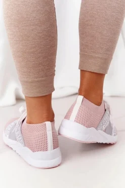 Damskie Big Star Shoes Damskie Sportowe Buty Memory Foam Big Star HH274353 Różowe