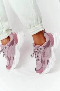 Hot Big Star Shoes Damskie Sportowe Buty Memory Foam Big Star HH274258 Fioletowe