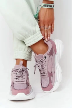 Hot Big Star Shoes Damskie Sportowe Buty Memory Foam Big Star HH274258 Fioletowe