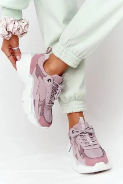 Hot Big Star Shoes Damskie Sportowe Buty Memory Foam Big Star HH274258 Fioletowe