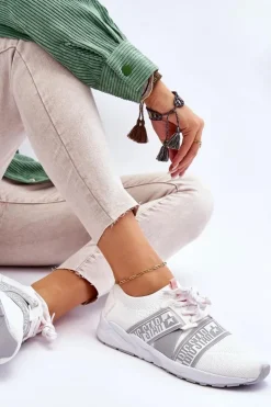 Big Star Shoes Trampki Damskie Big Star|Buty Sportowe Na Platformie*Damskie Sportowe Buty Memory Foam Big Star HH274355 Białe