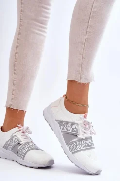 Big Star Shoes Trampki Damskie Big Star|Buty Sportowe Na Platformie*Damskie Sportowe Buty Memory Foam Big Star HH274355 Białe