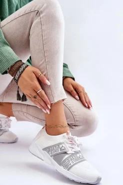 Big Star Shoes Trampki Damskie Big Star|Buty Sportowe Na Platformie*Damskie Sportowe Buty Memory Foam Big Star HH274355 Białe