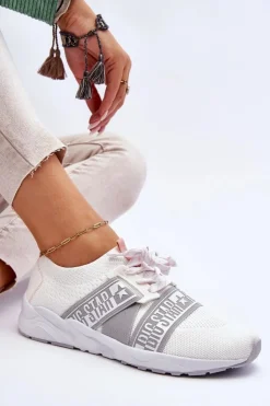 Big Star Shoes Trampki Damskie Big Star|Buty Sportowe Na Platformie*Damskie Sportowe Buty Memory Foam Big Star HH274355 Białe