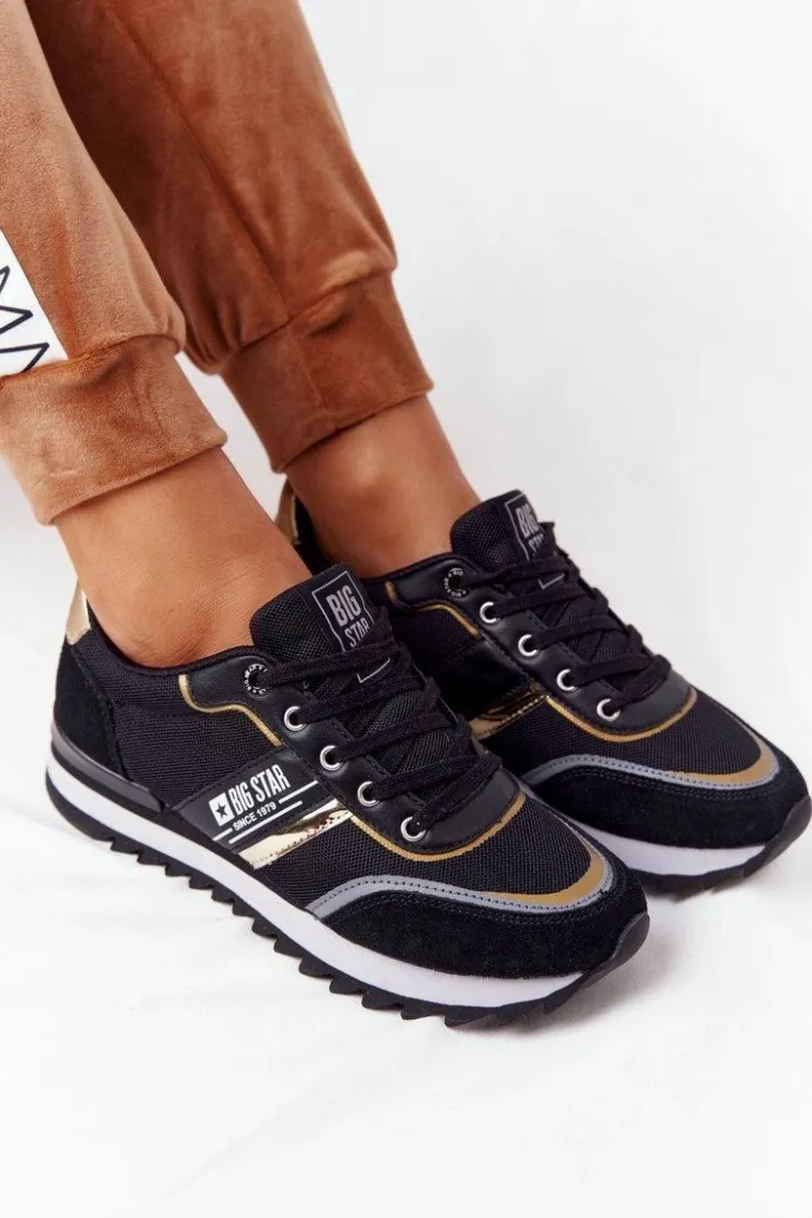 Online Big Star Shoes Damskie Sportowe Buty Memory Foam Big Star HH274272 Czarne