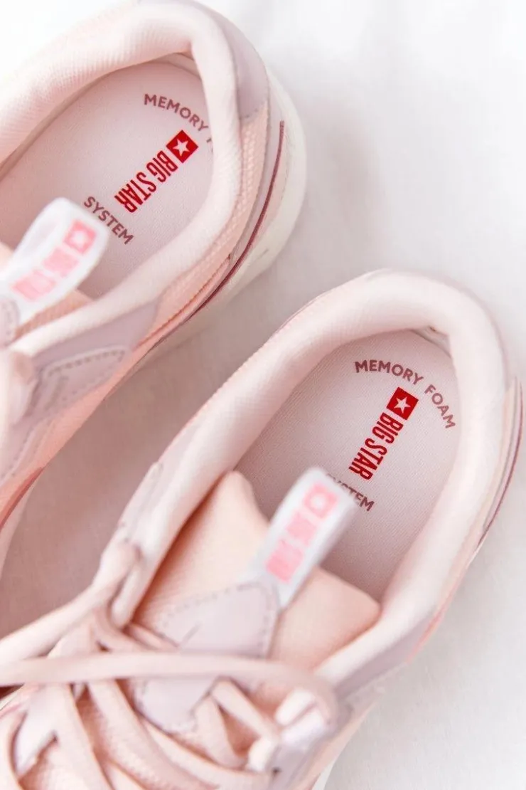 Damskie Big Star Shoes Damskie Sportowe Buty Memory Foam Big Star HH274811 Różowe