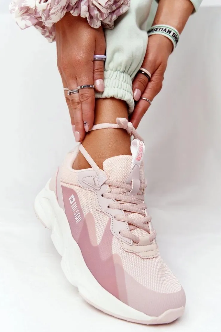 Damskie Big Star Shoes Damskie Sportowe Buty Memory Foam Big Star HH274811 Różowe