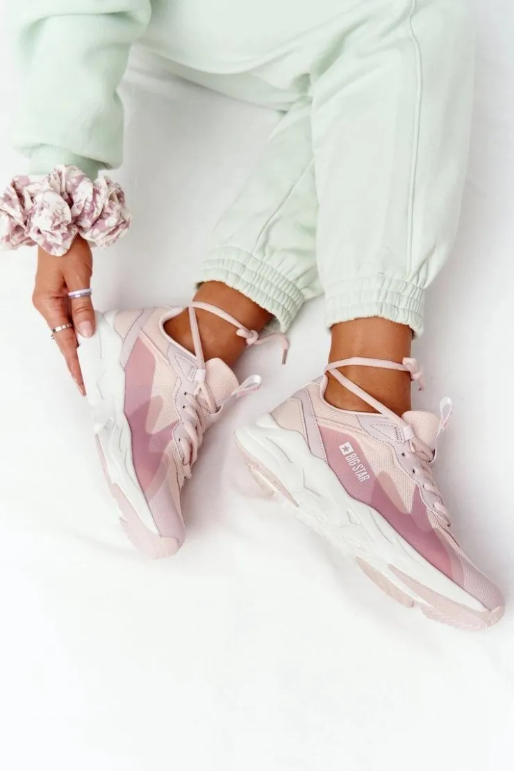 Damskie Big Star Shoes Damskie Sportowe Buty Memory Foam Big Star HH274811 Różowe