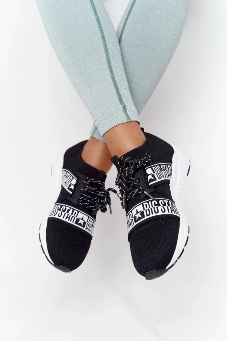 Hot Big Star Shoes Damskie Sportowe Buty Memory Foam Big Star HH274359 Czarne