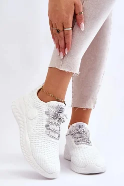 Big Star Shoes Trampki Damskie Big Star|Buty Sportowe Na Platformie*Damskie Sportowe Buty Memory Foam Big Star HH274296 Białe