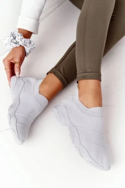 Damskie Boto Damskie Sportowe Buty Slip-on Szare Yoga Class