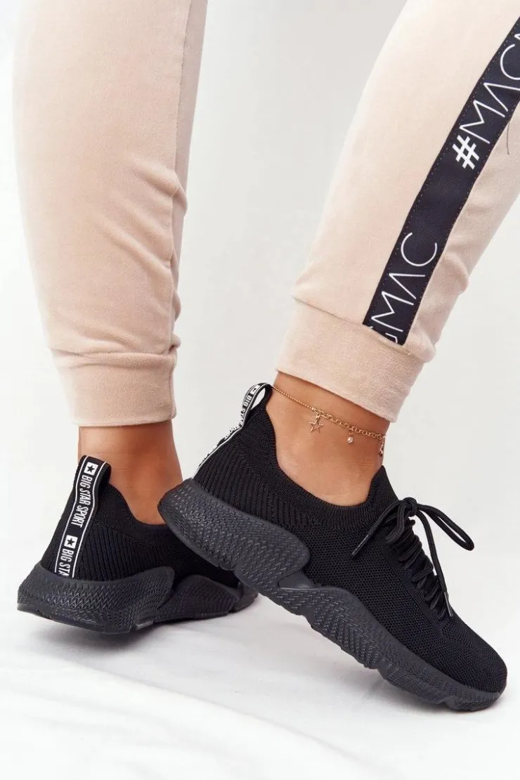 Damskie Big Star Shoes Damskie Sportowe Buty Slip-on Big Star DD274579 Czarne