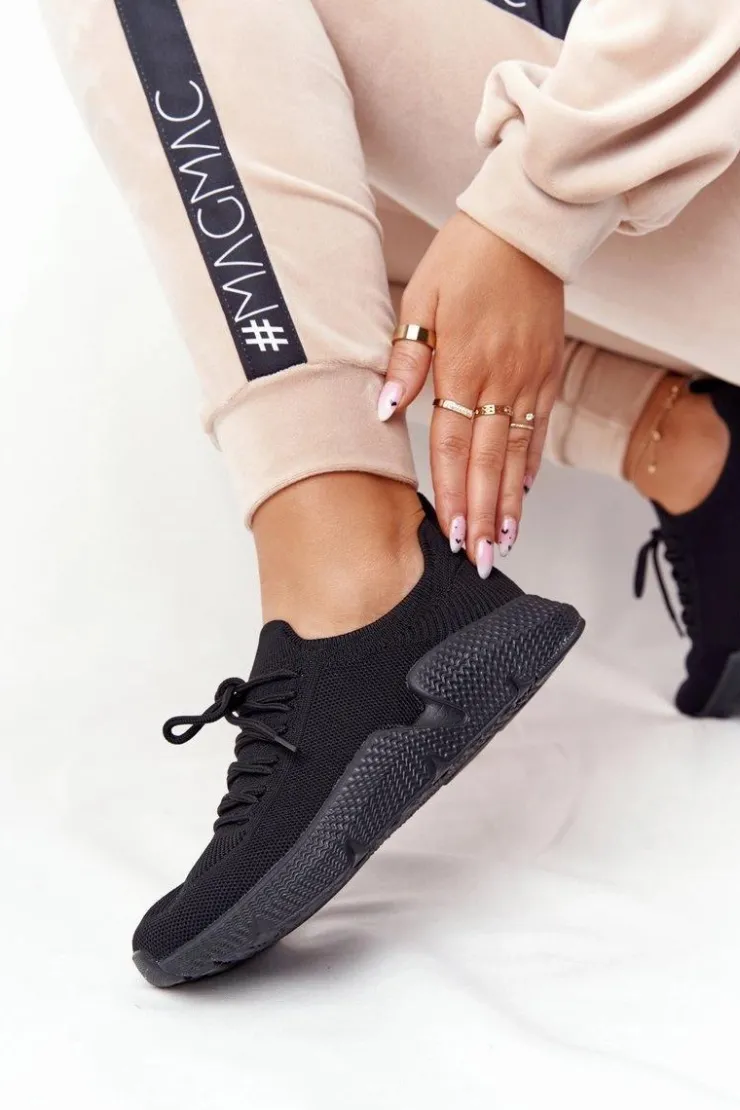 Damskie Big Star Shoes Damskie Sportowe Buty Slip-on Big Star DD274579 Czarne