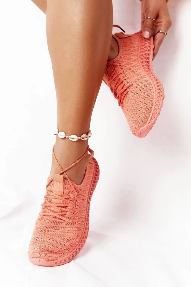 Hot Boto Damskie Sportowe Buty Slip-on Koralowe Do It