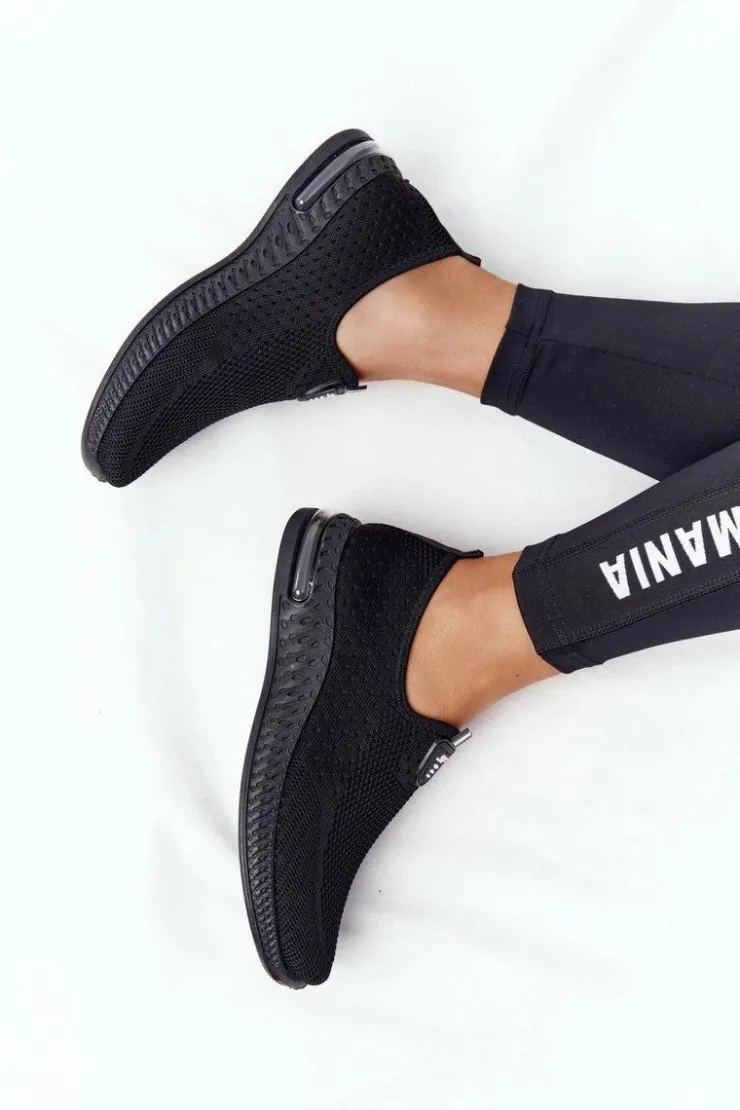 Boto Trampki Damskie Slip-On*Damskie Sportowe Buty Slip-on Czarne Be Stretchy