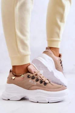 Best Big Star Shoes Damskie Sportowe Buty Sneakersy Big Star JJ274A222 Beżowe