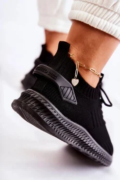 Damskie Boto Damskie Sportowe Buty Sneakersy Materiałowe Czarne Storia