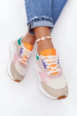 Online Boto Damskie Sportowe Buty Sneakersy Beżowe After Hours