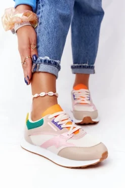 Online Boto Damskie Sportowe Buty Sneakersy Beżowe After Hours