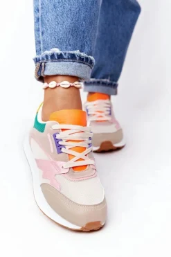 Online Boto Damskie Sportowe Buty Sneakersy Beżowe After Hours