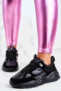 Clearance Big Star Shoes Damskie Sportowe Buty Sneakersy Big Star GG274654 Czarne