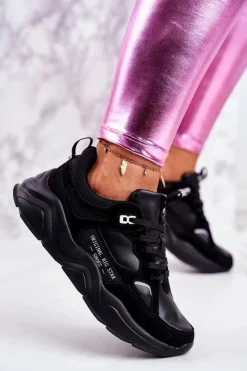 Clearance Big Star Shoes Damskie Sportowe Buty Sneakersy Big Star GG274654 Czarne