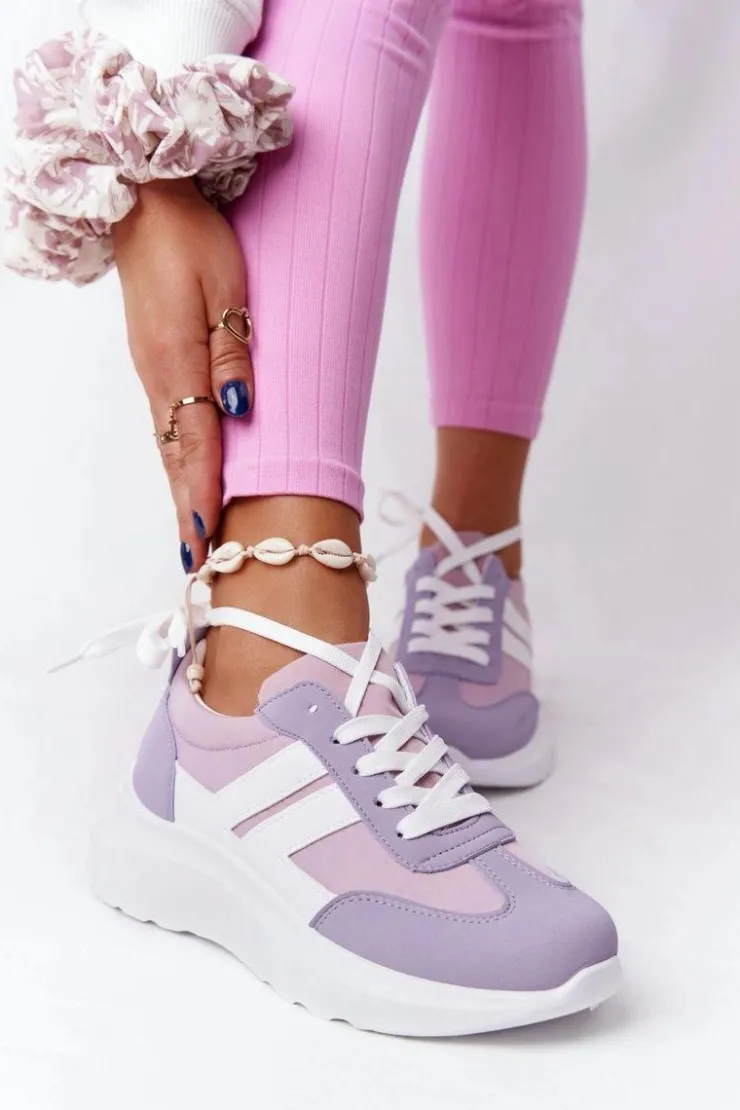 Boto Buty Sportowe Na Platformie*Damskie Sportowe Buty Sneakersy Fioletowe Holiday