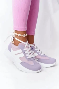 Boto Buty Sportowe Na Platformie*Damskie Sportowe Buty Sneakersy Fioletowe Holiday