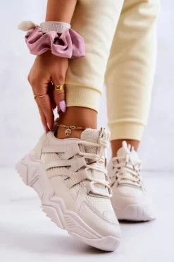 Damskie Evento Damskie Sportowe Buty Sneakersy Beżowe Daren