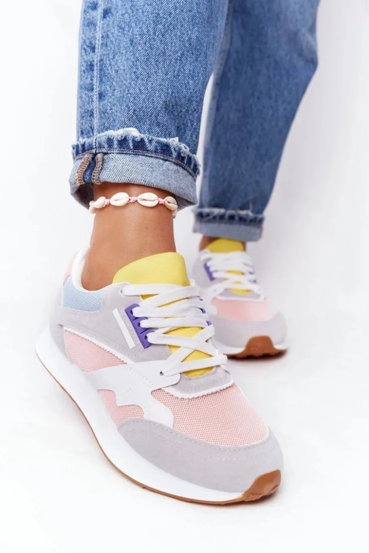 Damskie Boto Damskie Sportowe Buty Sneakersy Różowo-Szare After Hours