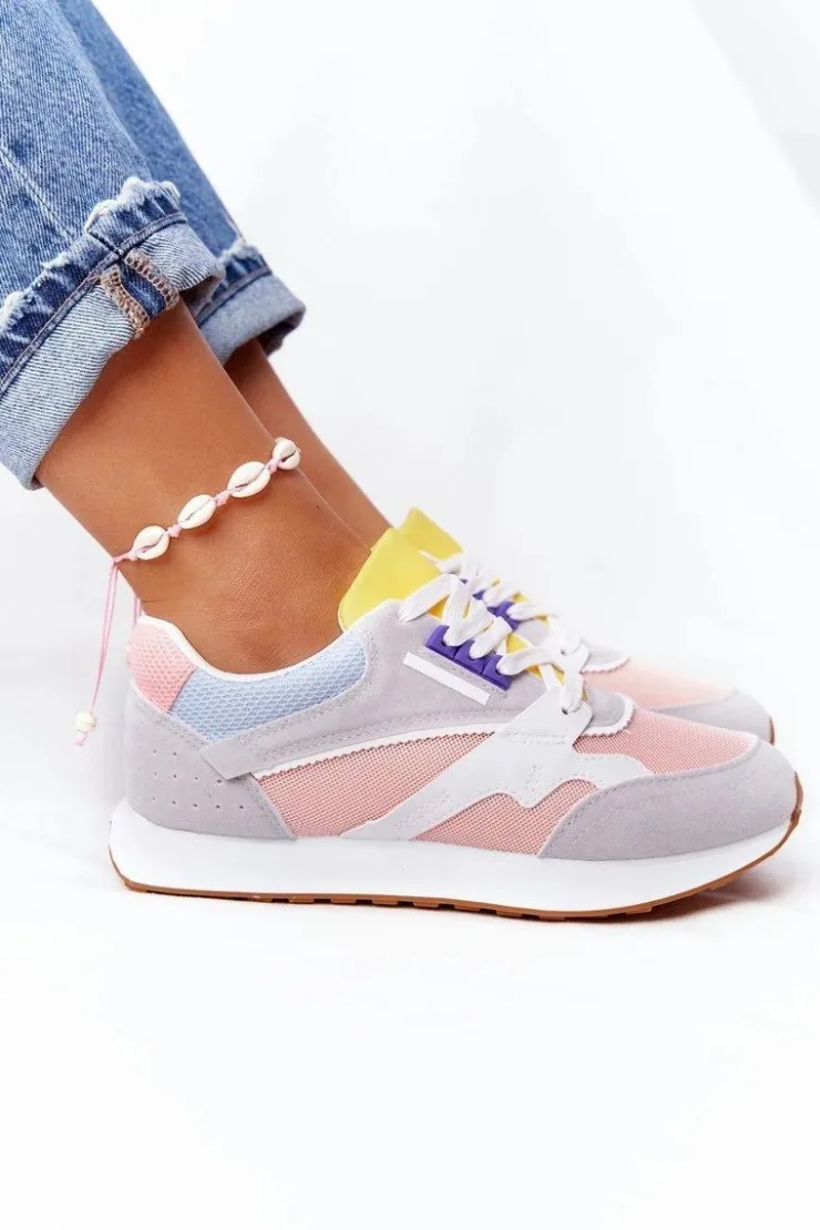 Damskie Boto Damskie Sportowe Buty Sneakersy Różowo-Szare After Hours