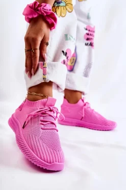 New Boto Damskie Sportowe Buty Sneakersy Materiałowe Różowe Storia