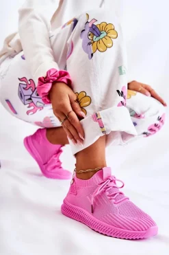 New Boto Damskie Sportowe Buty Sneakersy Materiałowe Różowe Storia