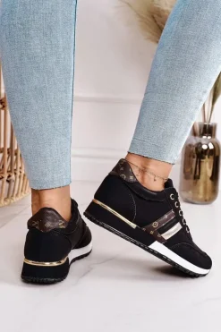 Online Boto Damskie Sportowe Buty Sneakersy Czarne Lifestyle