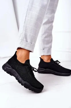 Damskie Boto Damskie Sportowe Buty Sneakersy Czarne Ruler