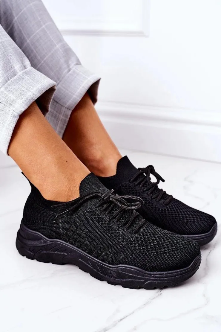 Damskie Boto Damskie Sportowe Buty Sneakersy Czarne Ruler