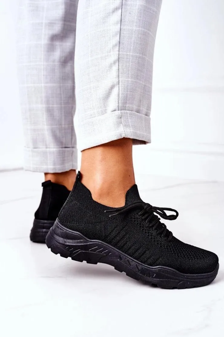 Damskie Boto Damskie Sportowe Buty Sneakersy Czarne Ruler