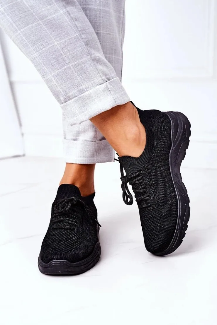 Damskie Boto Damskie Sportowe Buty Sneakersy Czarne Ruler